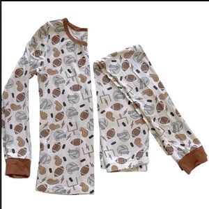 Caden Lane Game Day 2 Piece Pajamas Kids Boys 9 10 Bamboo Blend